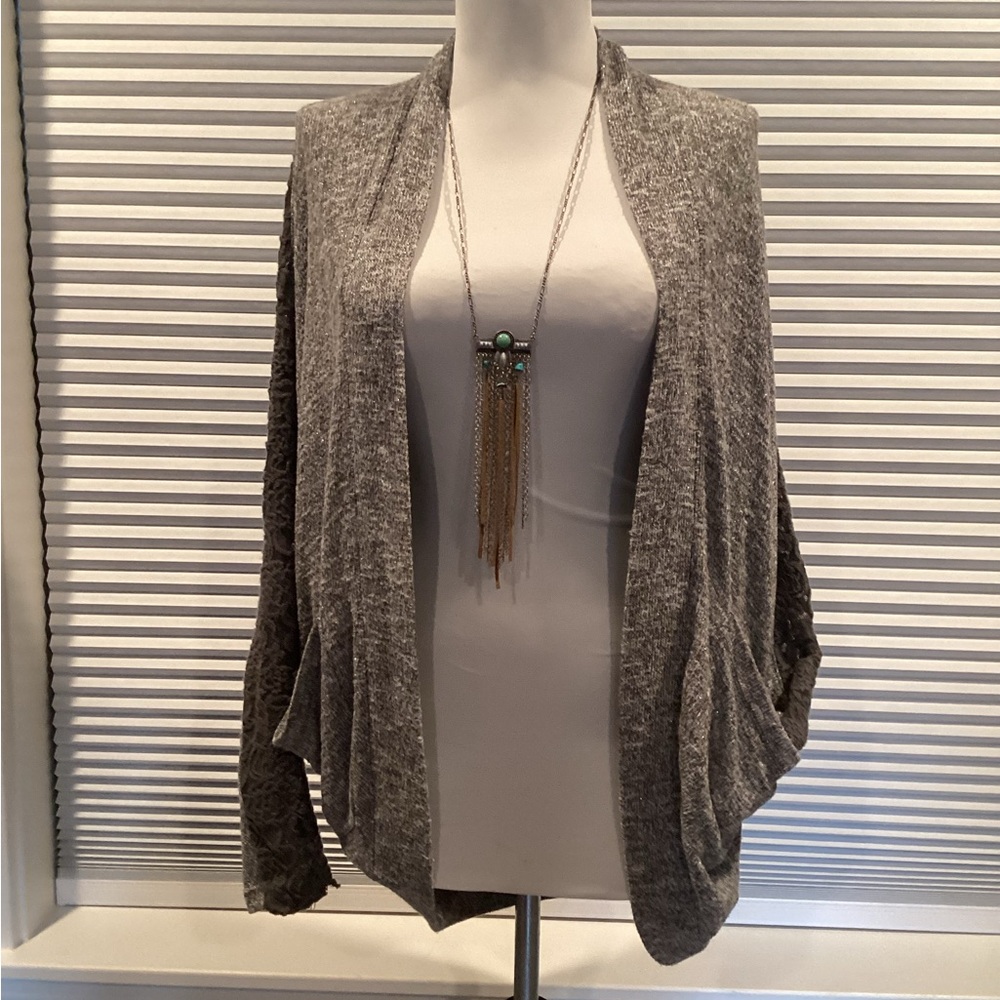 Abercrombie & Fitch Women's Gray Open-Front Cardigan